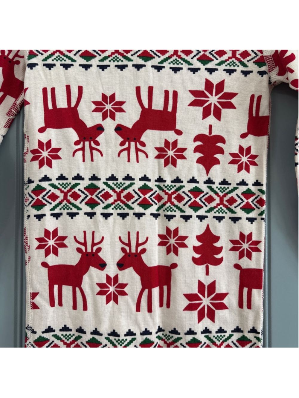 Hanna Andersson Pajama Set 18-24 Months Red Reindeer Organic Cotton - Picture 4 of 6